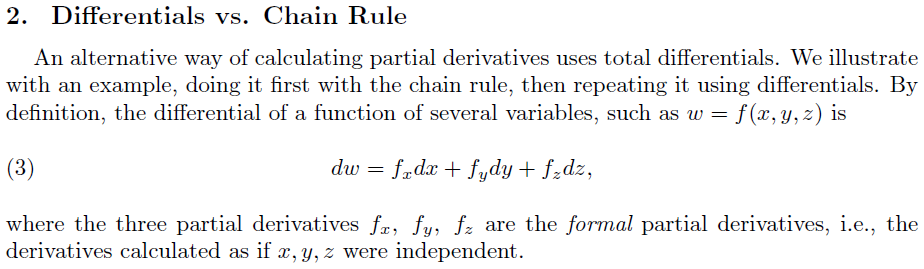 Total differential rule from Auroux