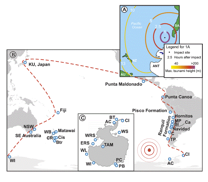 Eltanin Meteor impact zone (Map)