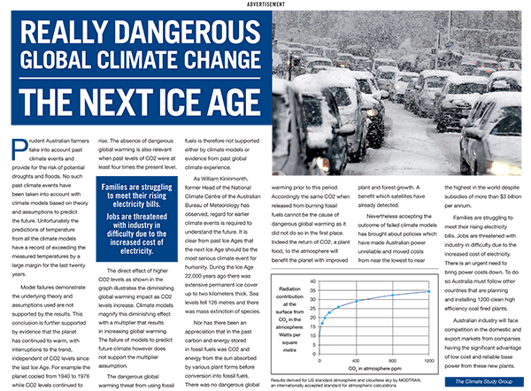 Climate Study Group, Ice Age, Advert.