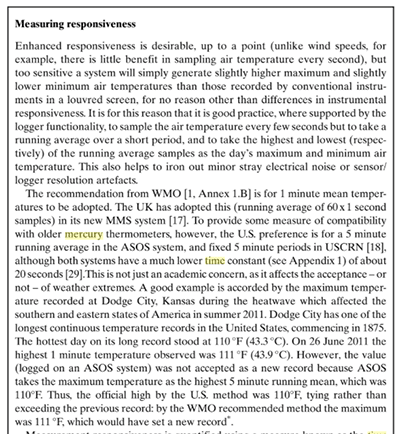 Weather standards, WMO.