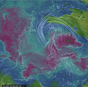 Northen Hemisphere Temperature Graph. Nullschool.