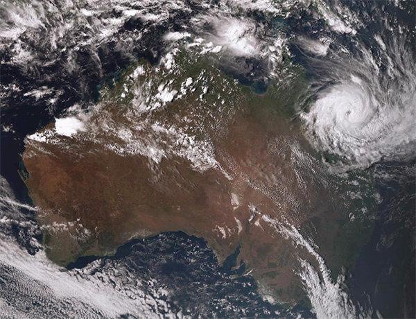 Cyclone Debbie, satellite image