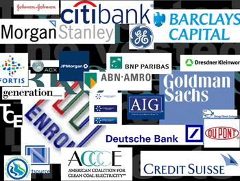 Banks, financial institutions, carbon trading.