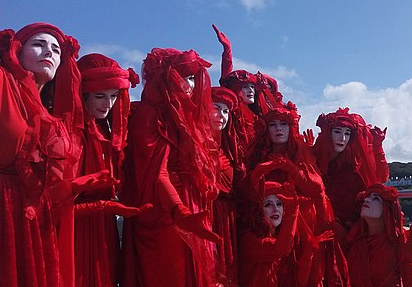 Extinction Rebellion, Red Brigade, Image by Gazamp