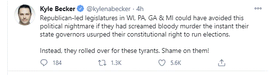 Kyle Becker Tweet, Scotus case, Texas. The USA. 